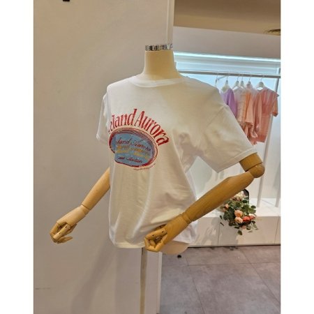 빅 프린팅 라운드 티셔츠