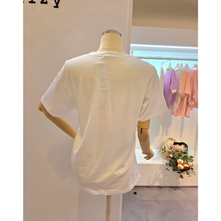 빅 프린팅 라운드 티셔츠