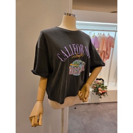 영문 프린팅 오버핏 티셔츠