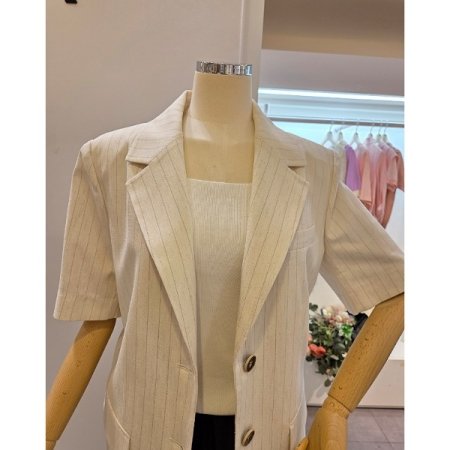 스트라이프 쓰리버튼 자켓