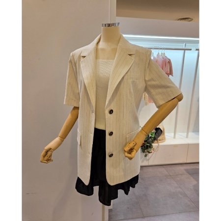 스트라이프 쓰리버튼 자켓