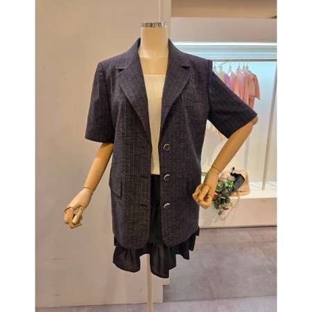 스트라이프 쓰리버튼 자켓