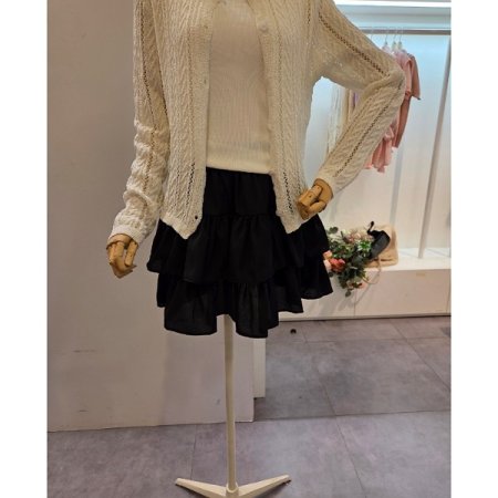 라운드넥 부클 가디건