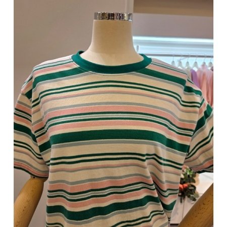 스트라이프 오버핏 티셔츠