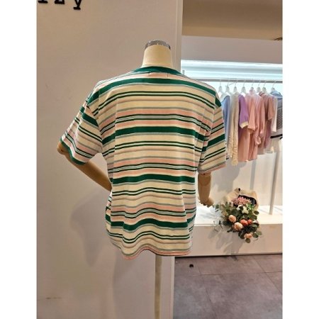 스트라이프 오버핏 티셔츠