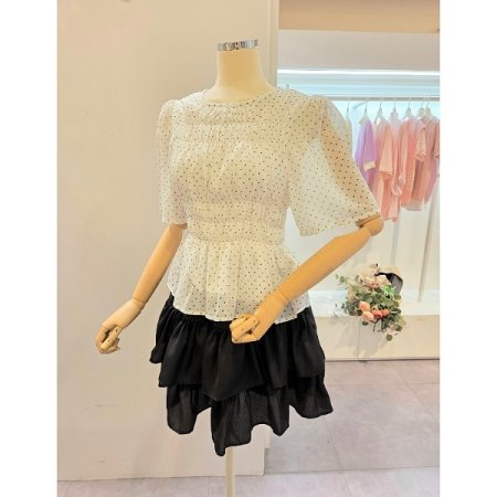 도트패턴 블라우스