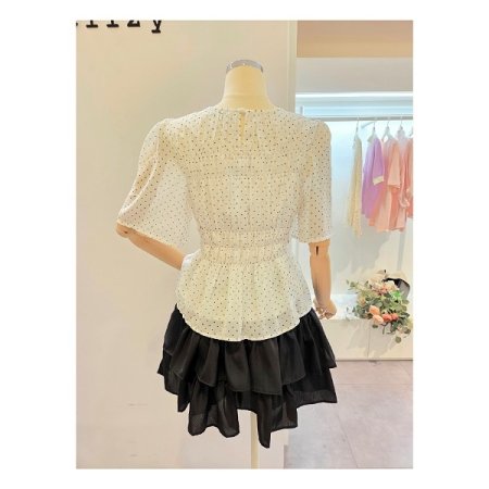 도트패턴 블라우스