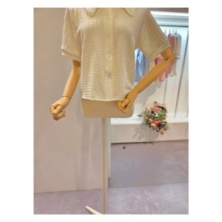 레이스 스카프 카라 블라우스