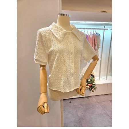 레이스 스카프 카라 블라우스