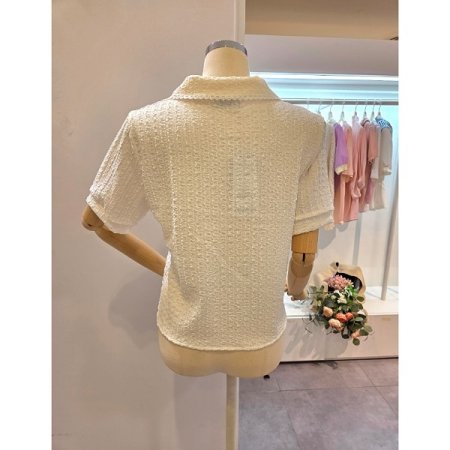 레이스 스카프 카라 블라우스