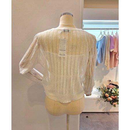 골지 끈탑 가디건 세트