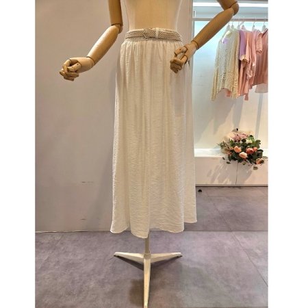 무지 롱 스커트 벨트 세트