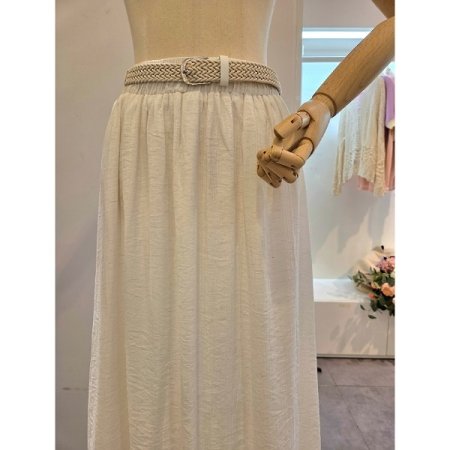 무지 롱 스커트 벨트 세트