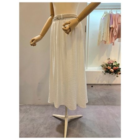 무지 롱 스커트 벨트 세트