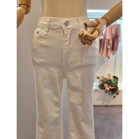 세미부츠컷 면 팬츠