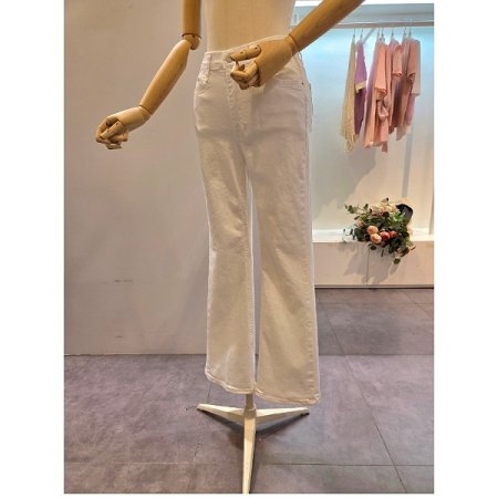 세미부츠컷 면 팬츠