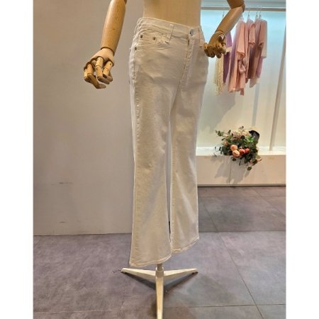 세미부츠컷 면 팬츠