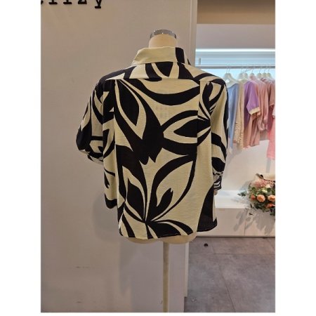 나염 카라 블라우스