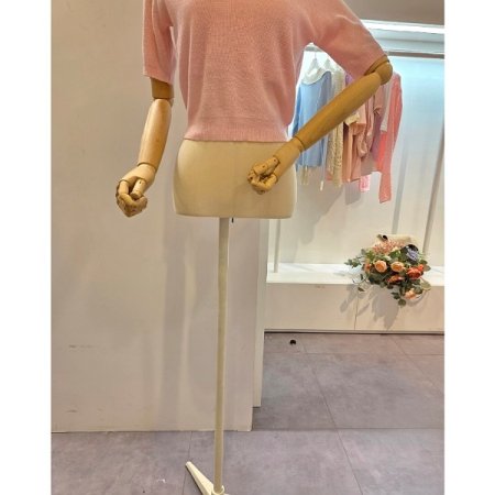 숏 골지 트임 니트