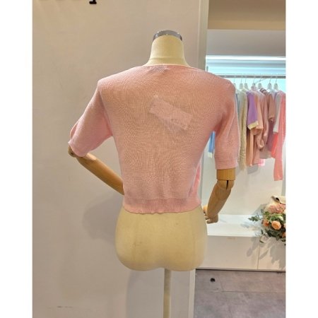 숏 골지 트임 니트