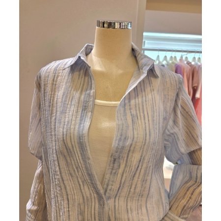 줄지 패턴 루즈핏 셔츠