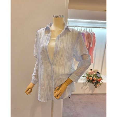 줄지 패턴 루즈핏 셔츠