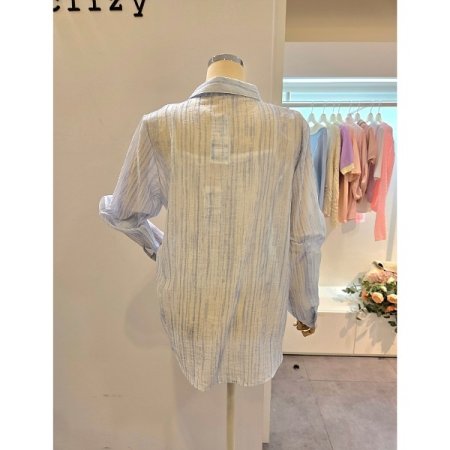 줄지 패턴 루즈핏 셔츠