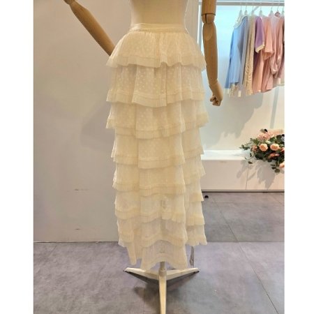 도트 프릴 캉캉 스커트