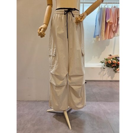 핀턱 카고 와이드 팬츠