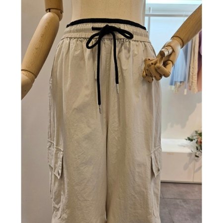 핀턱 카고 와이드 팬츠