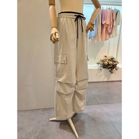 핀턱 카고 와이드 팬츠