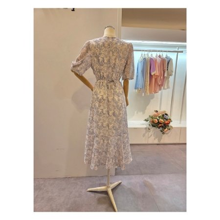 뒷 리본 플라워 원피스