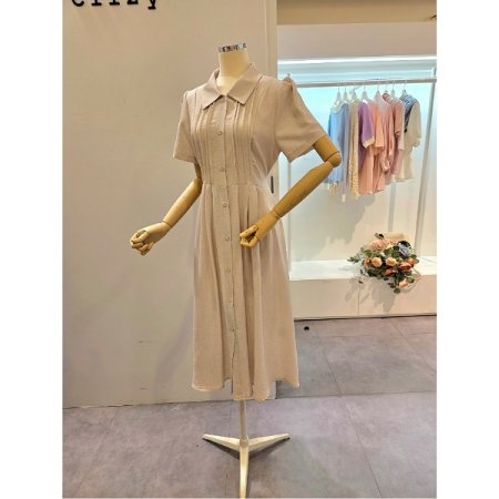 핀턱 카라 원피스