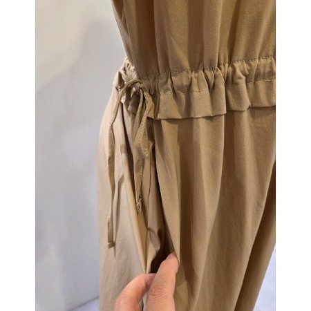 허리 스트링 나일론 원피스