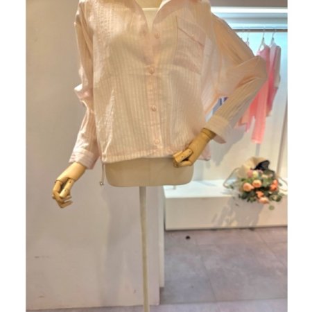 포켓 줄지 스트링 셔츠