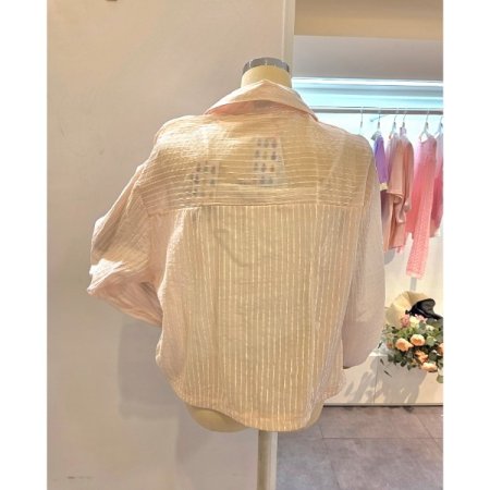 포켓 줄지 스트링 셔츠