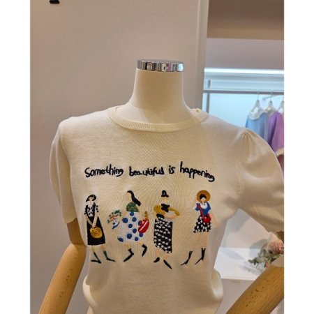 캐릭터 라운드넥 니트