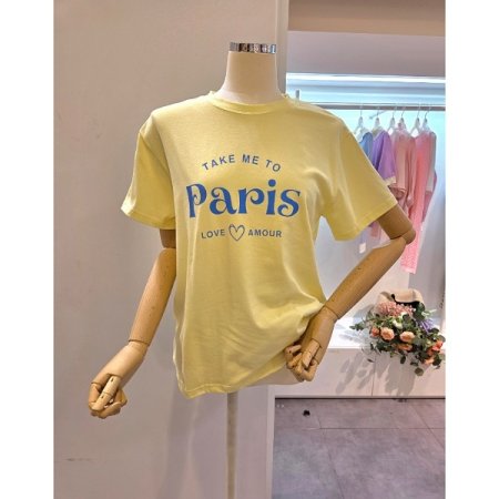 베이직 레터링 라운드넥 티셔츠