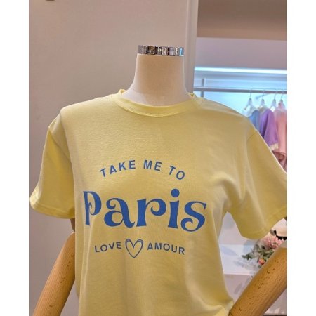 베이직 레터링 라운드넥 티셔츠