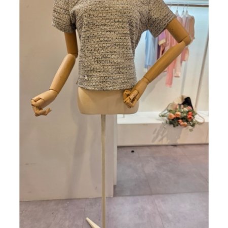 트위드짜임 라운드 티셔츠