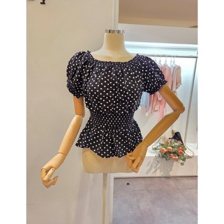 도트 스모크 블라우스