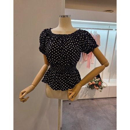 도트 스모크 블라우스