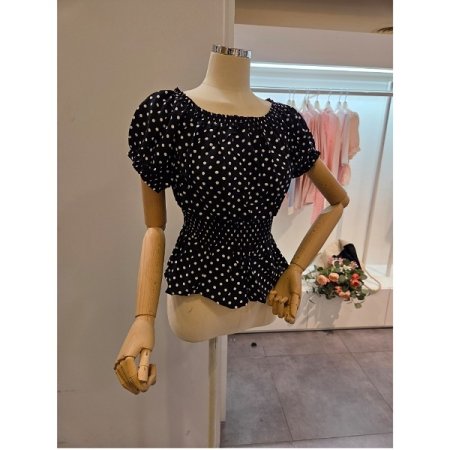 도트 스모크 블라우스