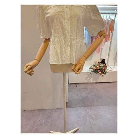 레이스 퍼프 블라우스