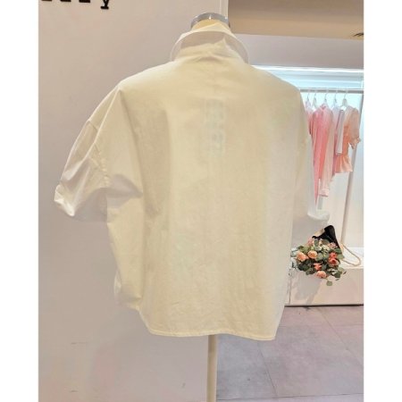 베어 프린트 카라 셔츠