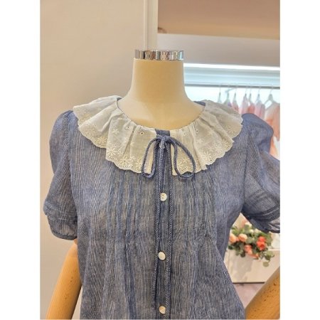 프릴 카라 블라우스