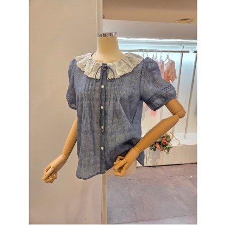 프릴 카라 블라우스