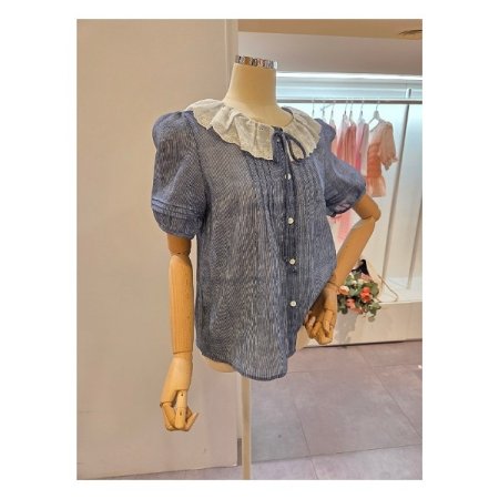 프릴 카라 블라우스