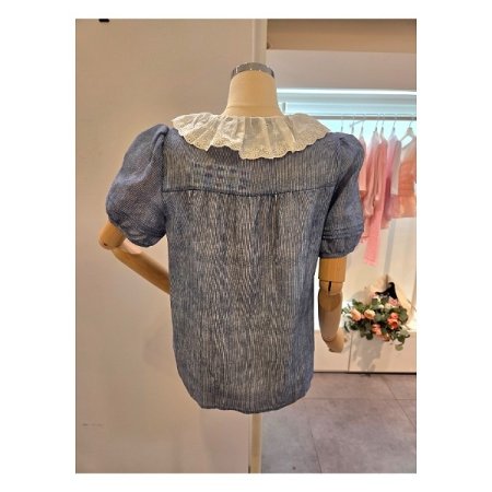 프릴 카라 블라우스