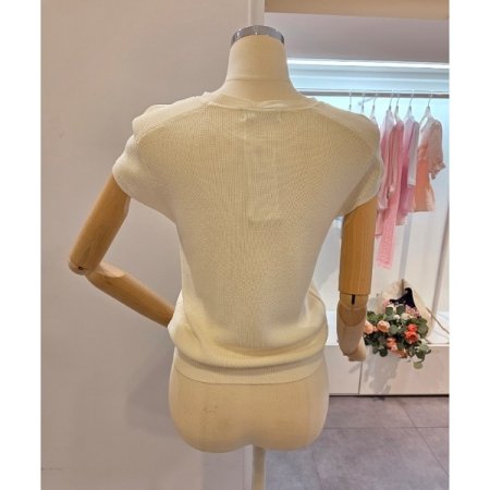 도트 포인트 민소매 티셔츠